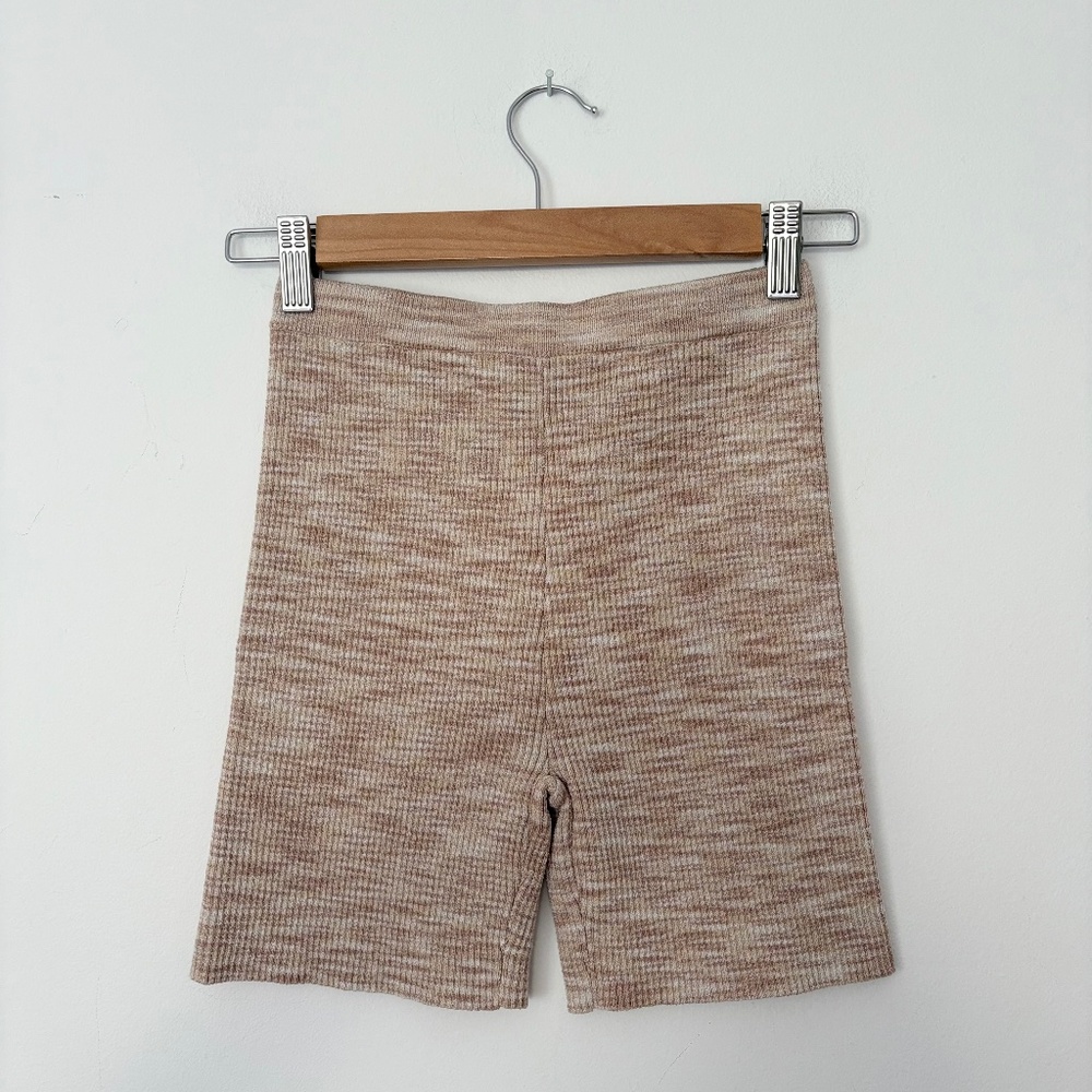 Women's Tan Ribbed Shorts